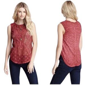 FREE PEOPLE Not So Sweet Victorian Lace Tank Top - Size XS